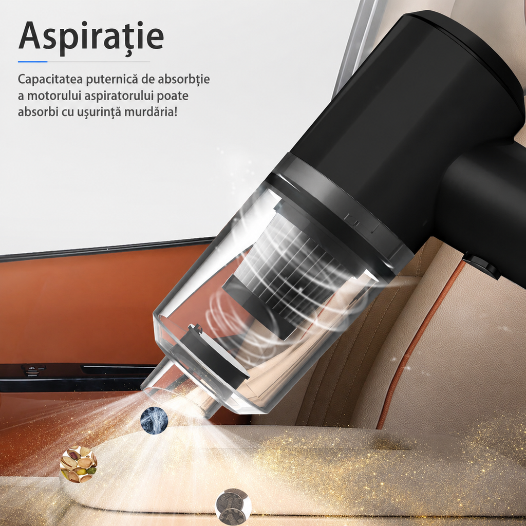 Aspirator și Suflanta Auto Wireless 2-în-1 YNTcar UltraClean